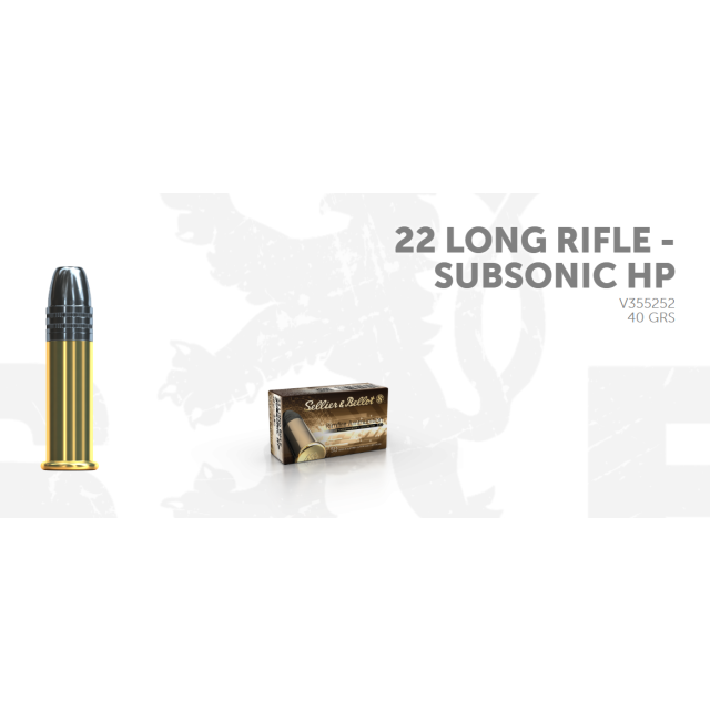 S&B .22 Lr SUBSONIC LEAD HP 40G, 50 ptr