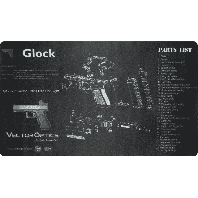 Vapenvårdsmatta Glock Gen3 BLK