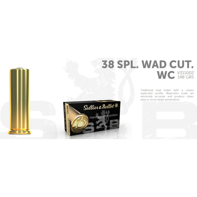 S&B .38 SPL 148G WC 50 ptr