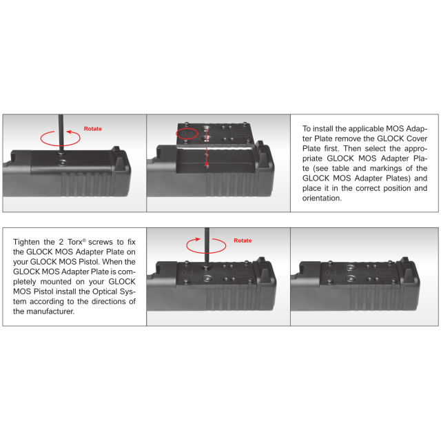 Glock Cover plate MOS 01, polymer, G17, G22 (4.H2)