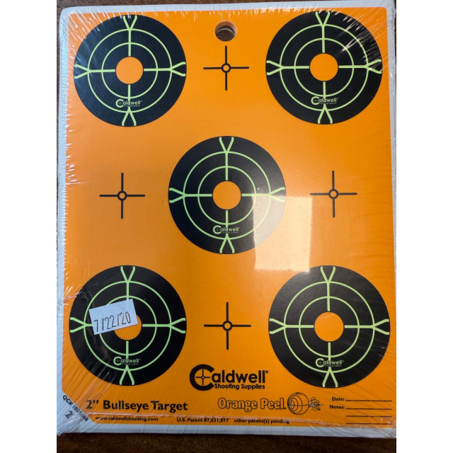 Caldwell Orange Peel 2" bulls-eye måltavla 10 ark