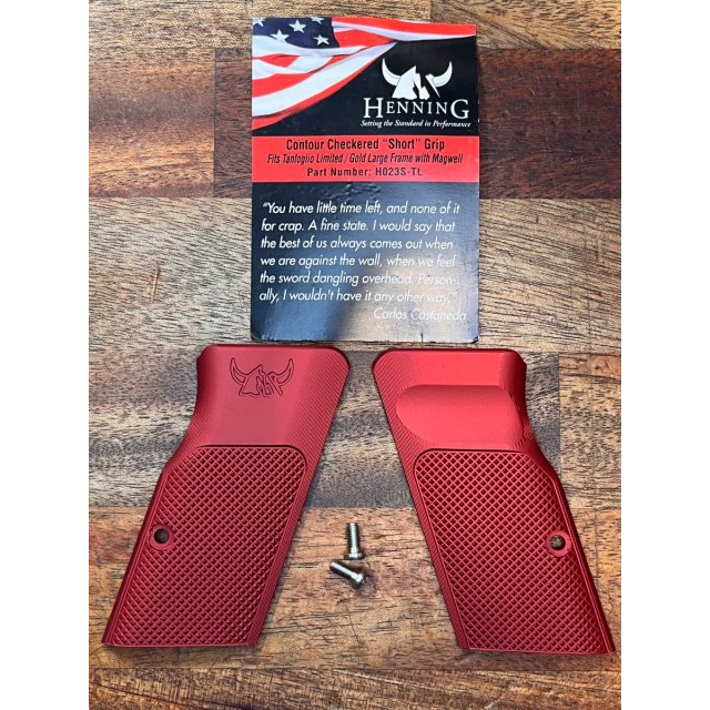 Henning LF GRIPS for Tanfoglio CUSTOM Pistol, RED