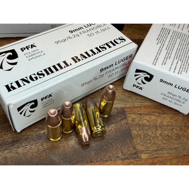 Kingshill Ballistics Frangeble 9x19 95 grain 50 ptr