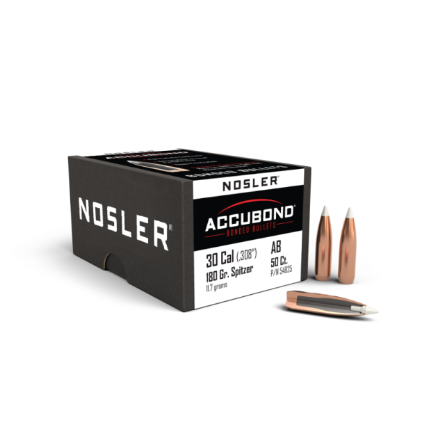 NOSLER AccuBond .30 Cal (.308") 180Gr, 50 kulor