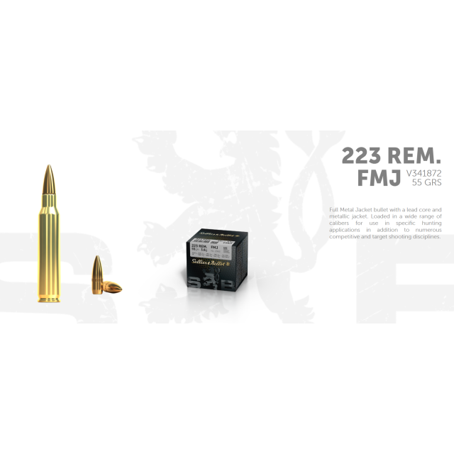 S&B .223R 55G FMJ, 100 ptr