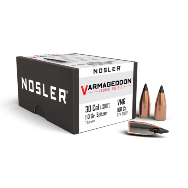 NOSLER Varmageddon .30 Cal (.308") 110 Gr FB Tipped 100 kulor