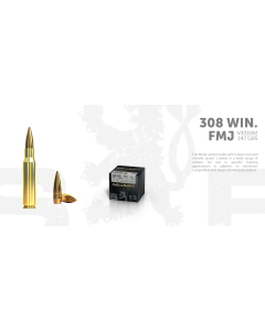 S&B .308W 147G FMJ, 50 ptr (NATO Bullet Weight)