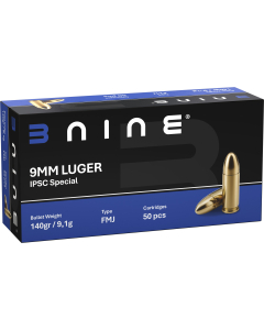 B Nine 9x19 140gr IPSC Special FMJ Subsonic 50 ptr