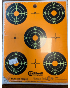 Caldwell Orange Peel 2" bulls-eye måltavla 10 ark