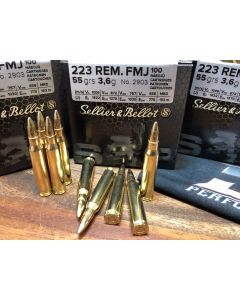 S&B .223R 55G FMJ, 100 ptr