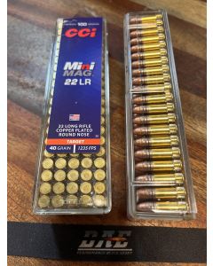 CCI 22Lr Mini-Mag 40G CPRN #30, 1235 fps, 376m/s 100 ptr