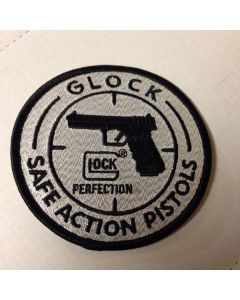 Glock Patch Silver/black, Tyg 9cm diameter