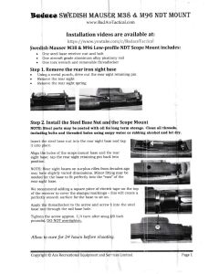 BadAce Tactical 00902F M38/M96 Rifle Picatinny Sco