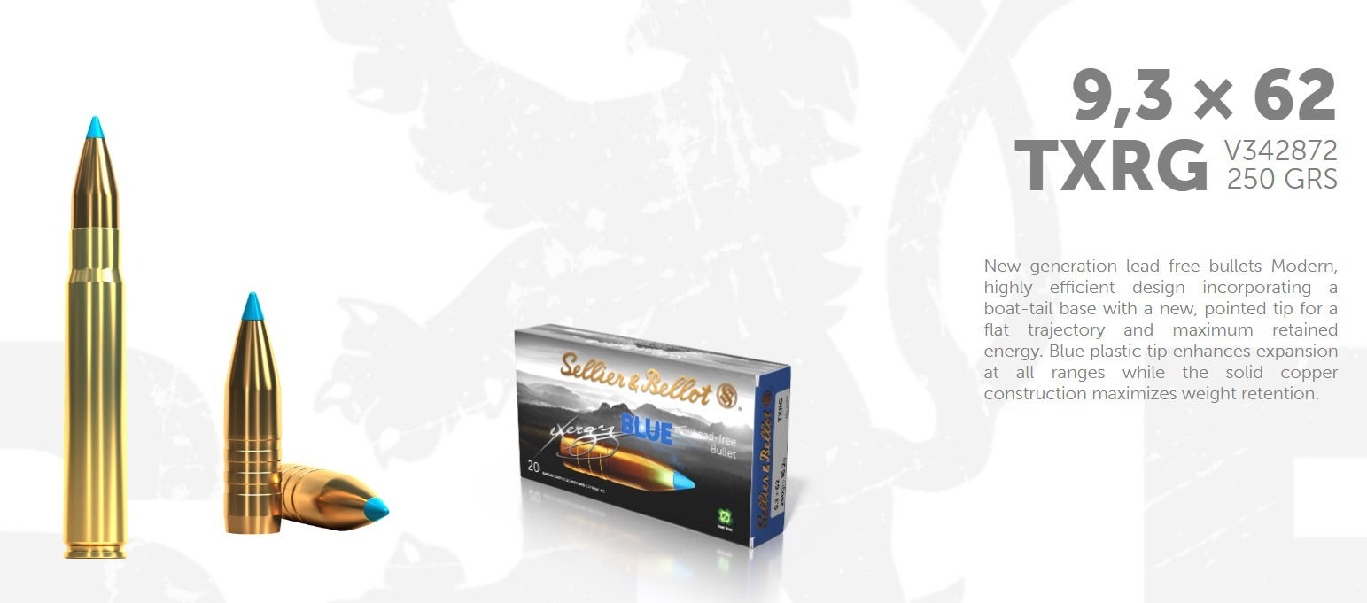 S&B EXERGY BLUE BLYFRI 9,3x62 250gr 20 ptr