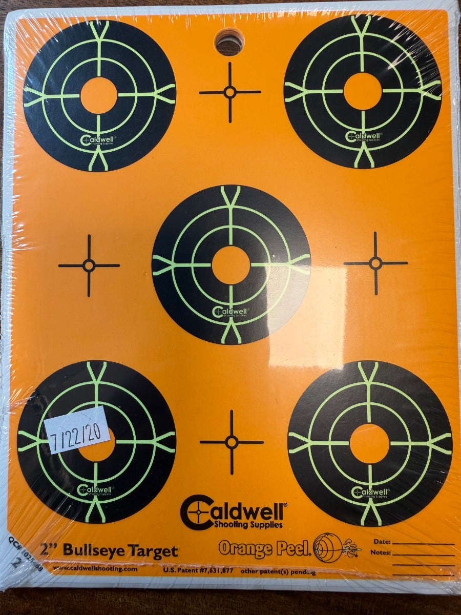 Caldwell Orange Peel 2" bulls-eye måltavla 10 ark