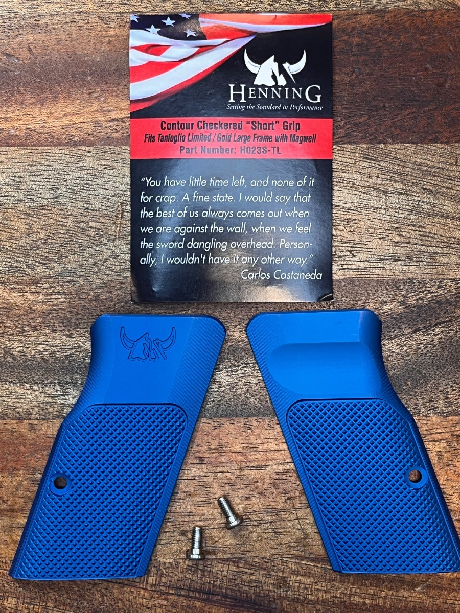 Henning LF GRIPS for Tanfoglio CUSTOM Pistol, BLUE