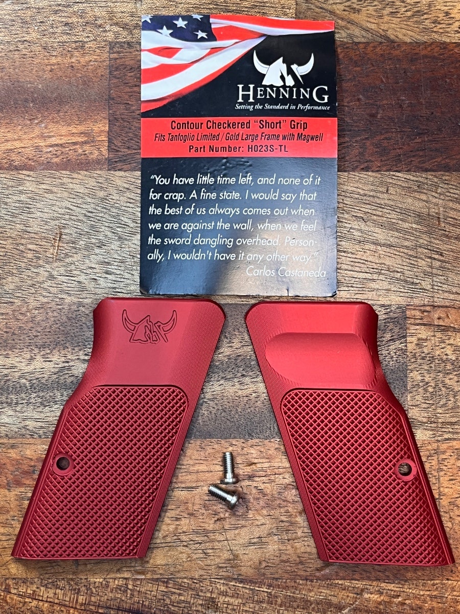 Henning LF GRIPS for Tanfoglio CUSTOM Pistol, RED