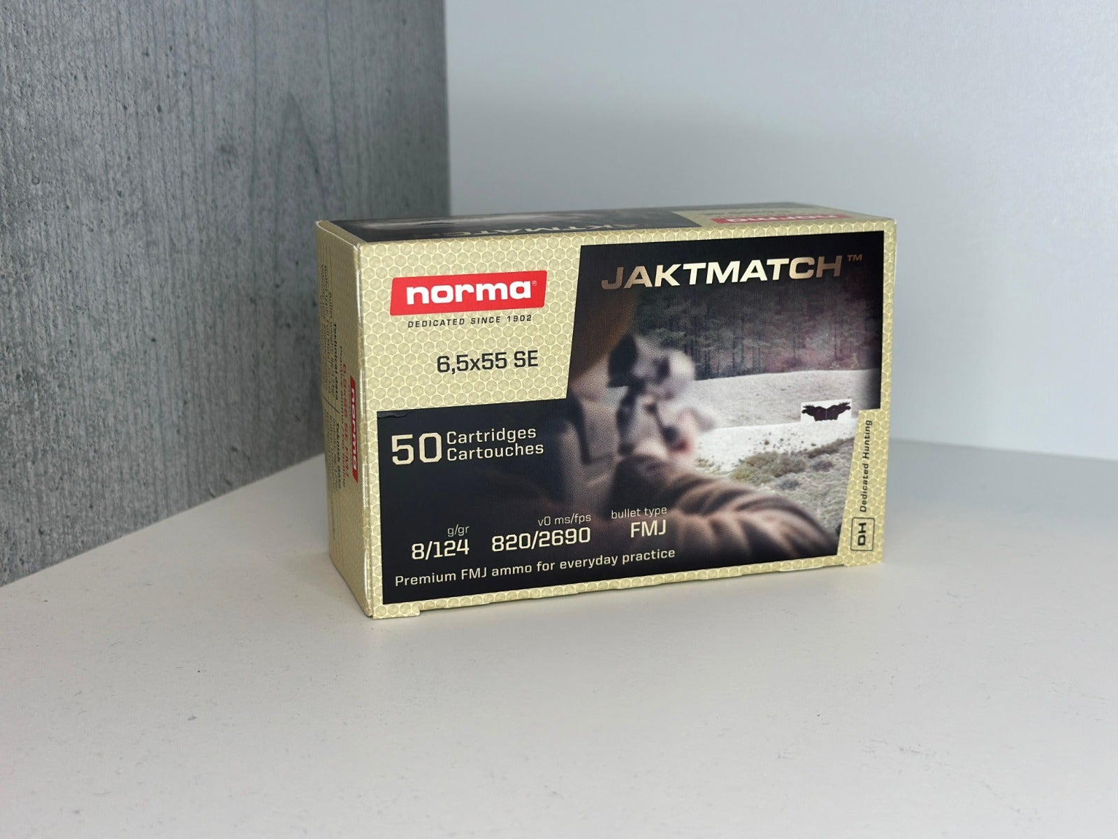 Norma 6,5x55 JAKTMATCH FMJ 124G, 8Gram 50 ptr