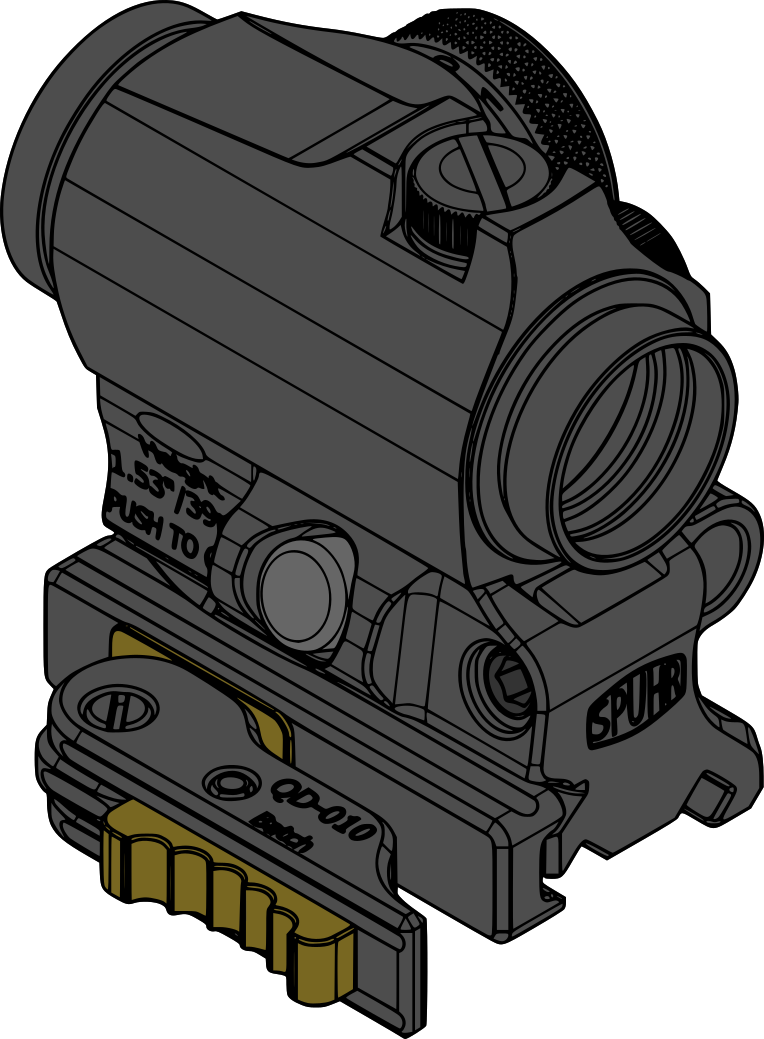 Spuhr Aimpoint T-2 Magnifier Mount H39mm/1.53" QDP