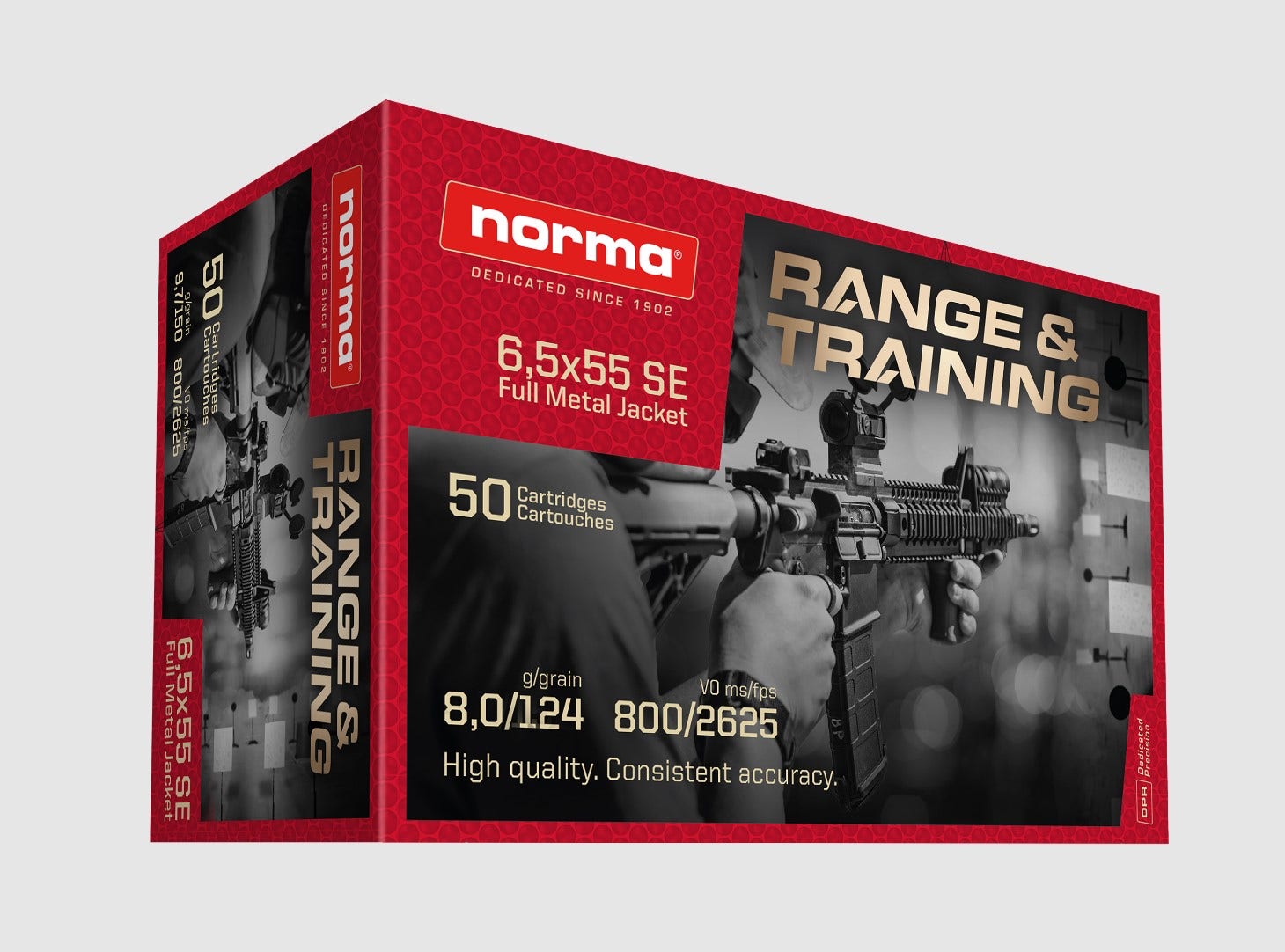 Norma 6.5x55 Range & Training 8g/124gr FMJ 50 ptr