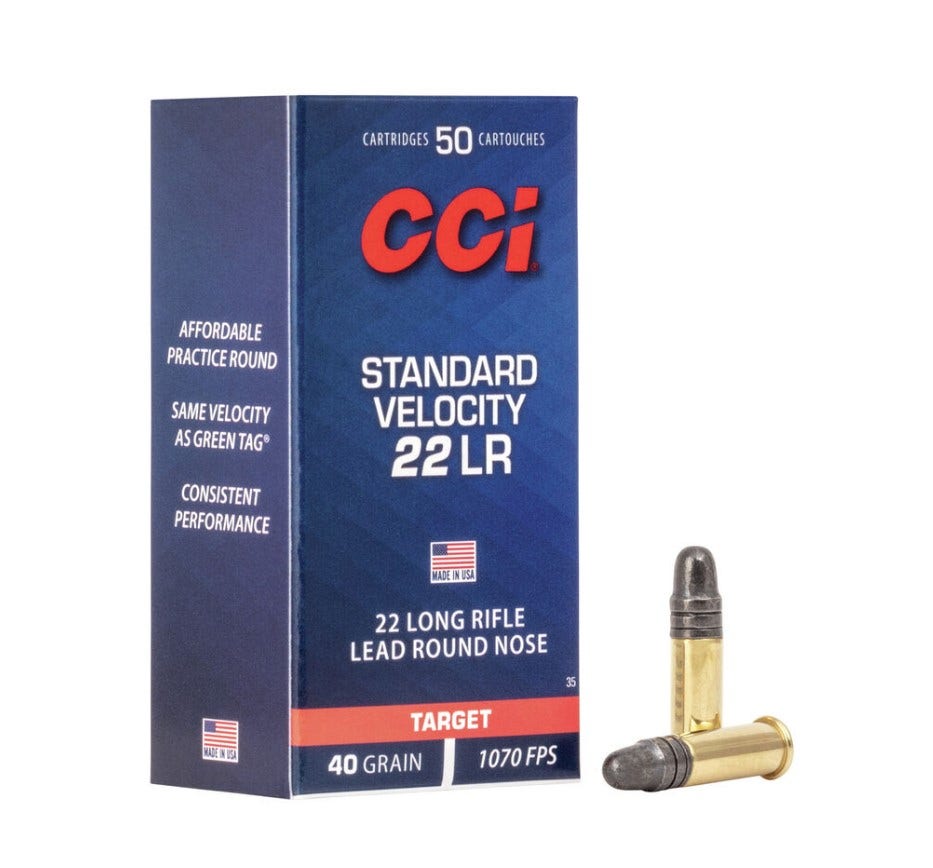 CCI .22 Lr STANDARD AMMUNITION, 50 ptr