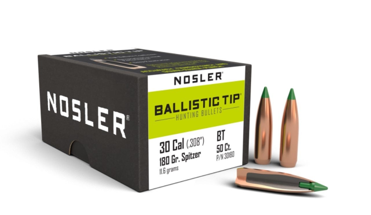 NOSLER Ballistic Tip Hunting  .30 Cal (.308") 180 Gr, 50 kulor
